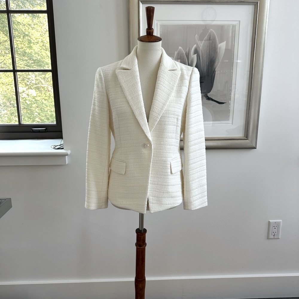 Theory Brince Cotton Blend Tweed Blazer Size 8